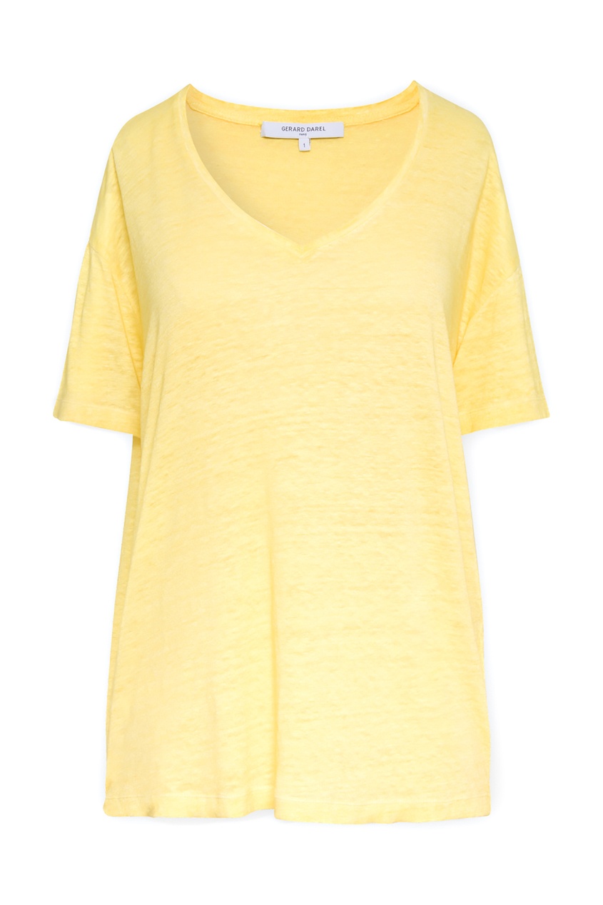 фото Желтая льняная футболка gerard darel