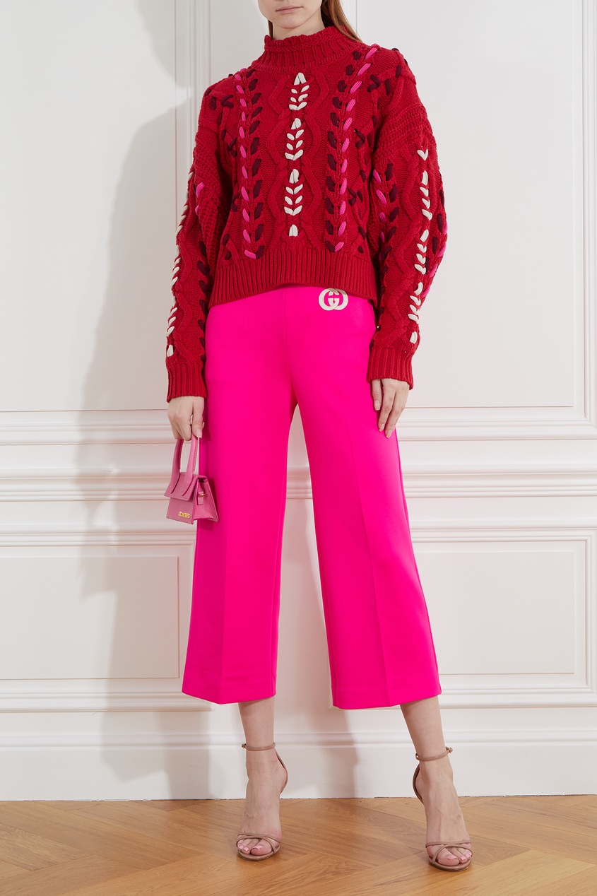 фото Ярко-розовые укороченные брюки gucci