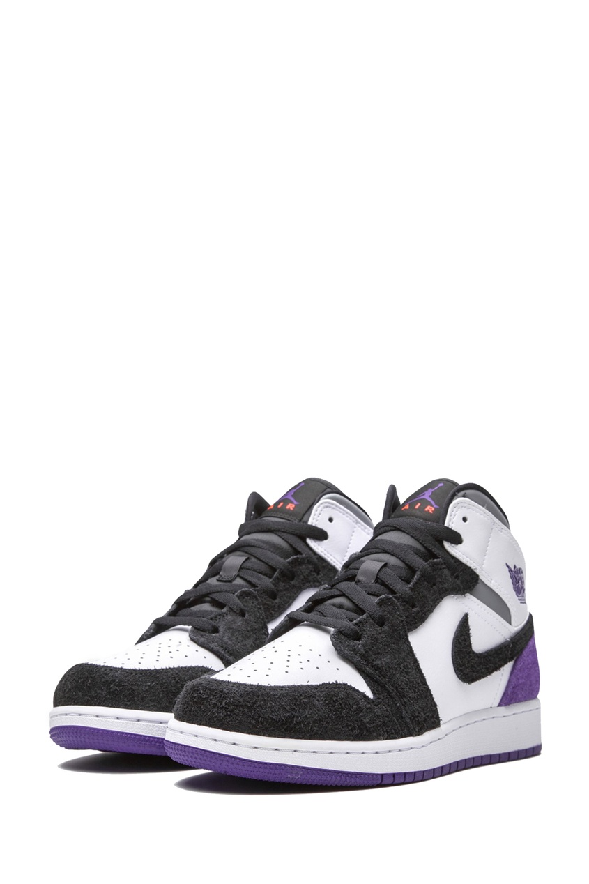 фото Кроссовки nike air jordan 1 mid se purple gs