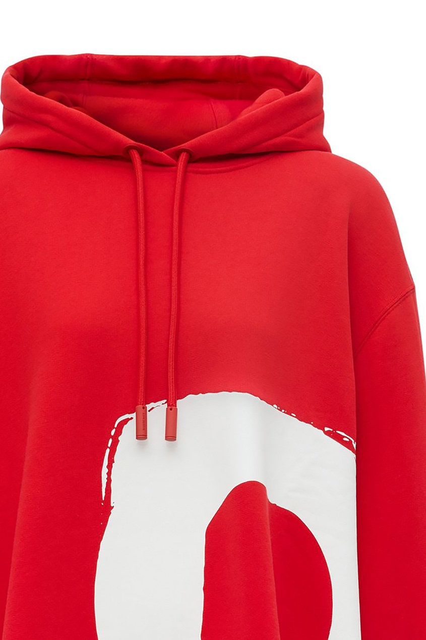 фото Красное худи с контрастным принтом love burberry