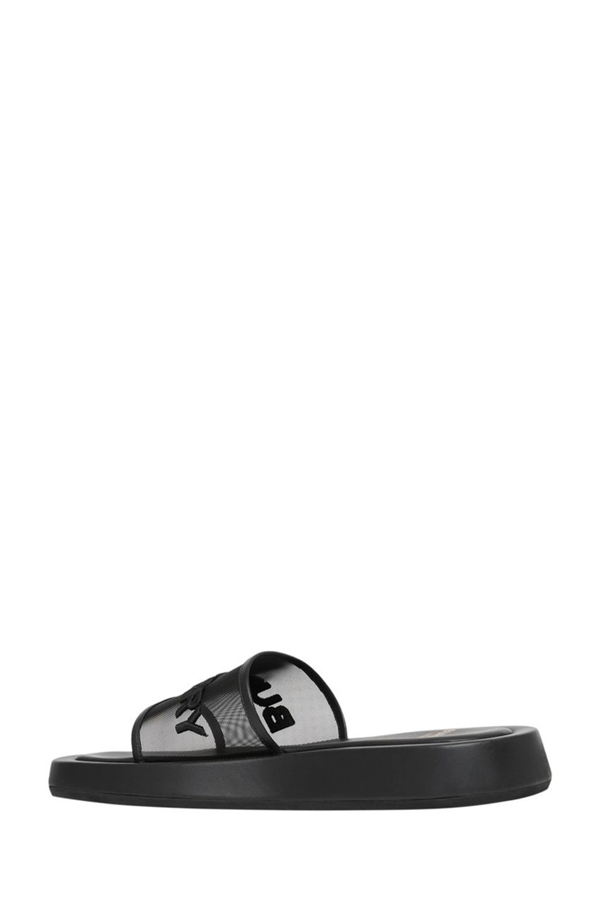 фото Черные пантолеты с логотипом burberry