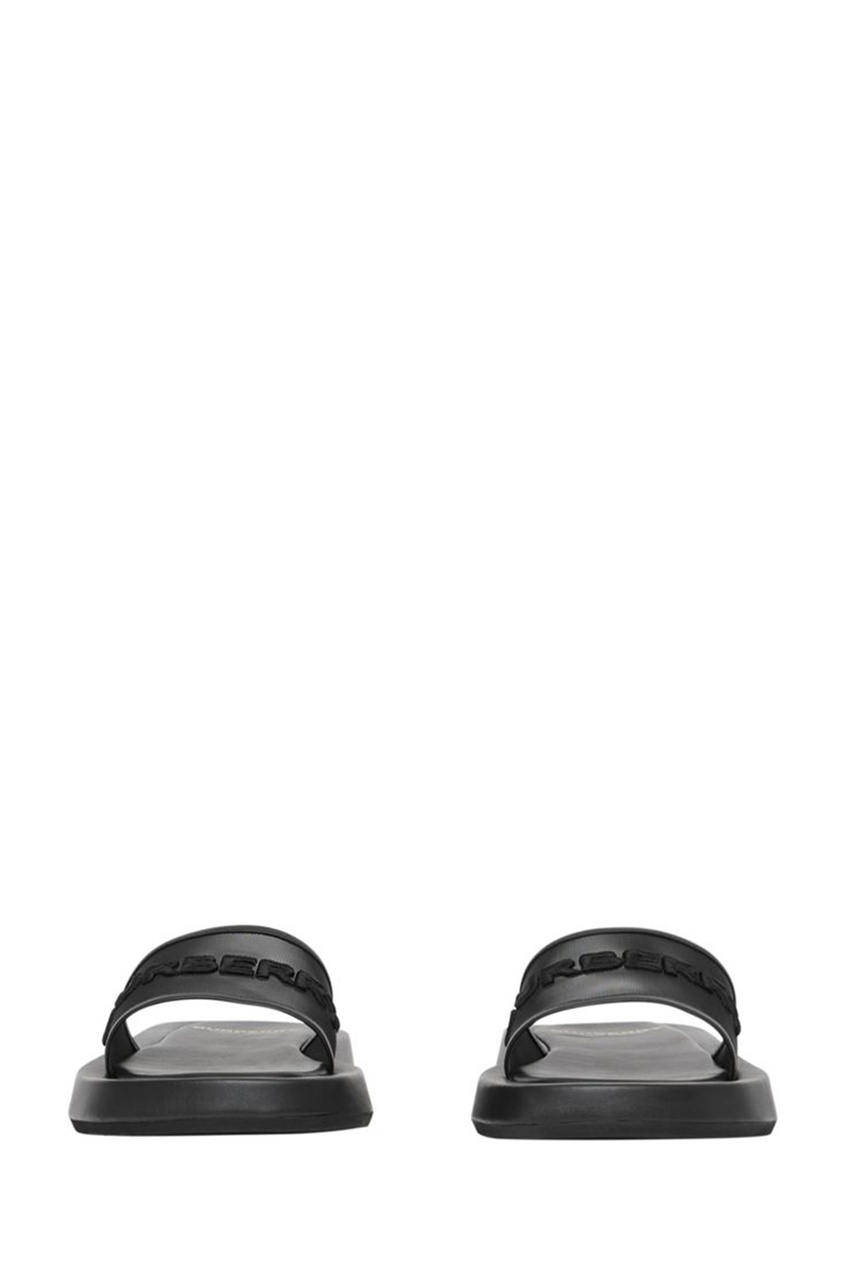 фото Черные пантолеты с логотипом burberry