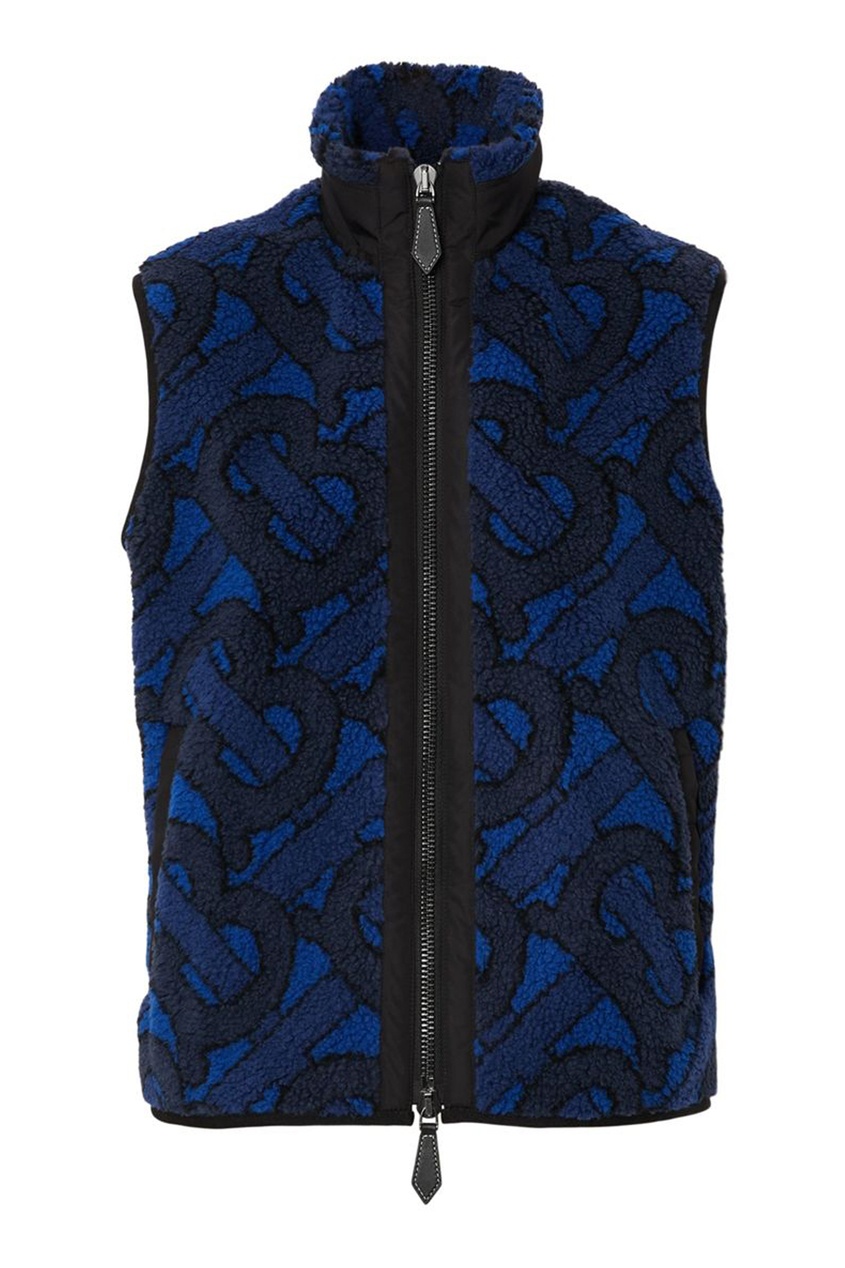 фото Темно-синий флисовый жилет с монограммами burberry