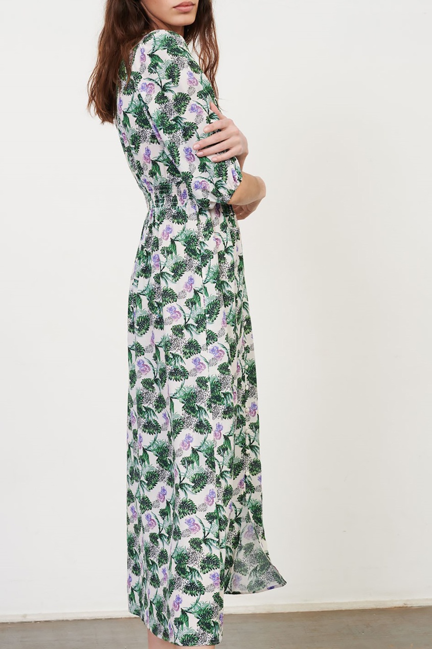 фото Платье с растительным принтом и v-образным вырезом maje