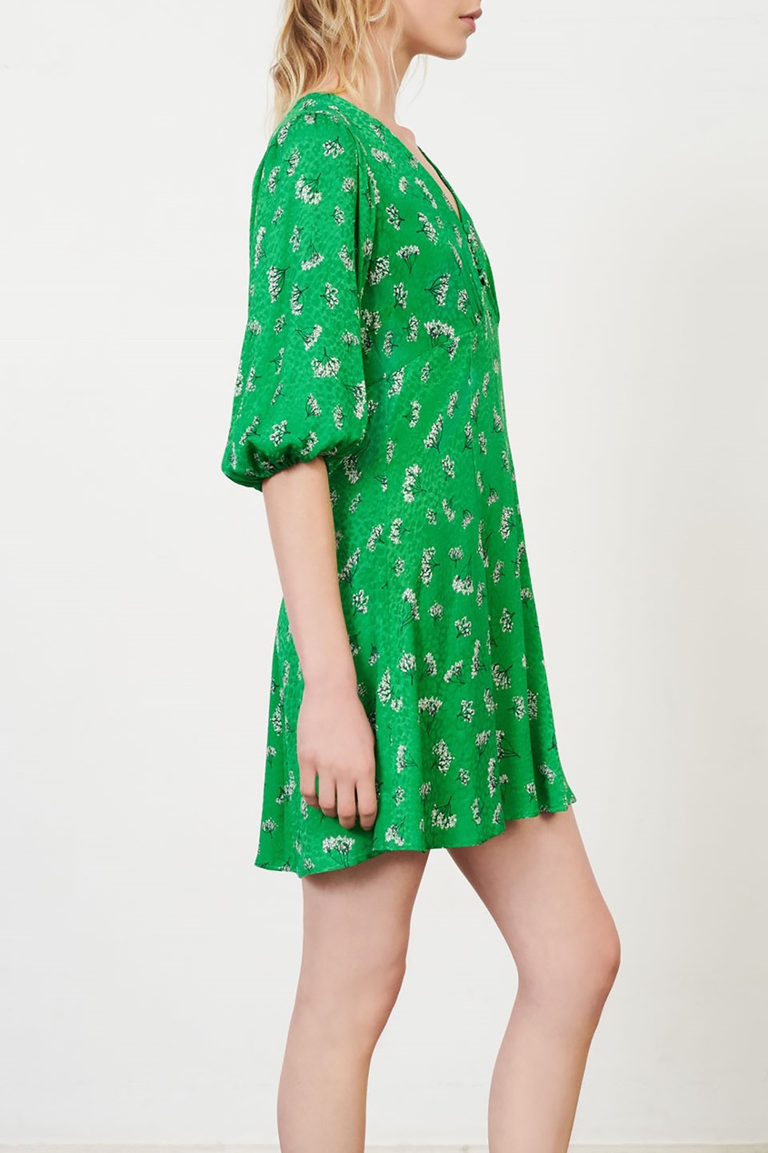фото Зеленое платье с растительным принтом maje
