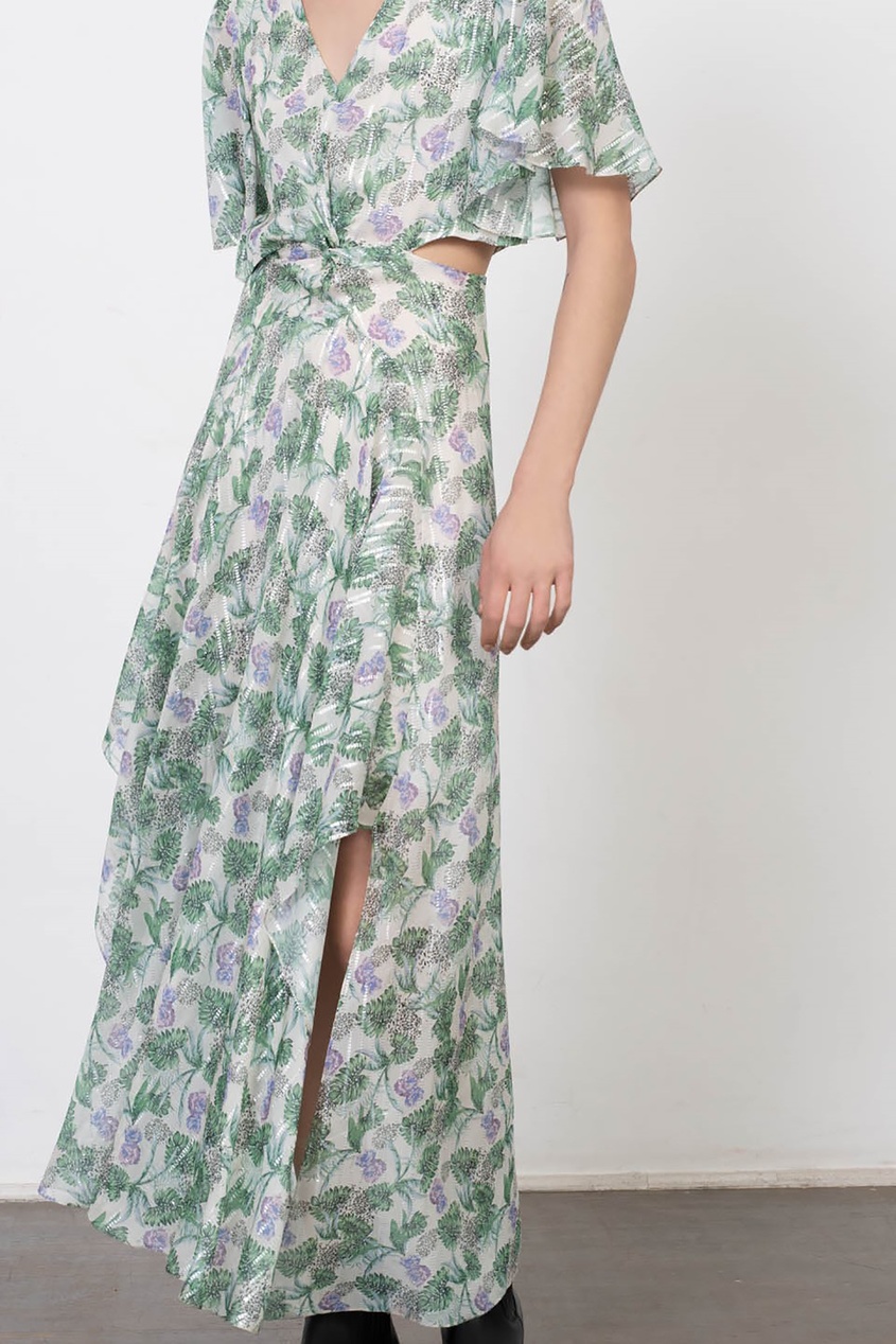 фото Муслиновое платье с растительным принтом maje