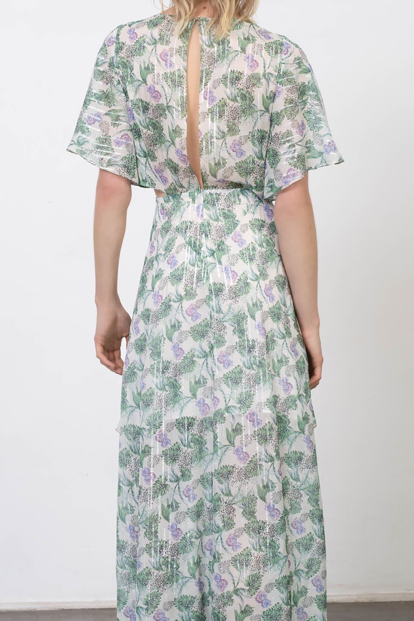 фото Муслиновое платье с растительным принтом maje