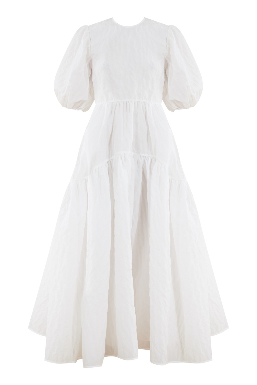 фото Белое платье с вырезом на спине lara cecilie bahnsen
