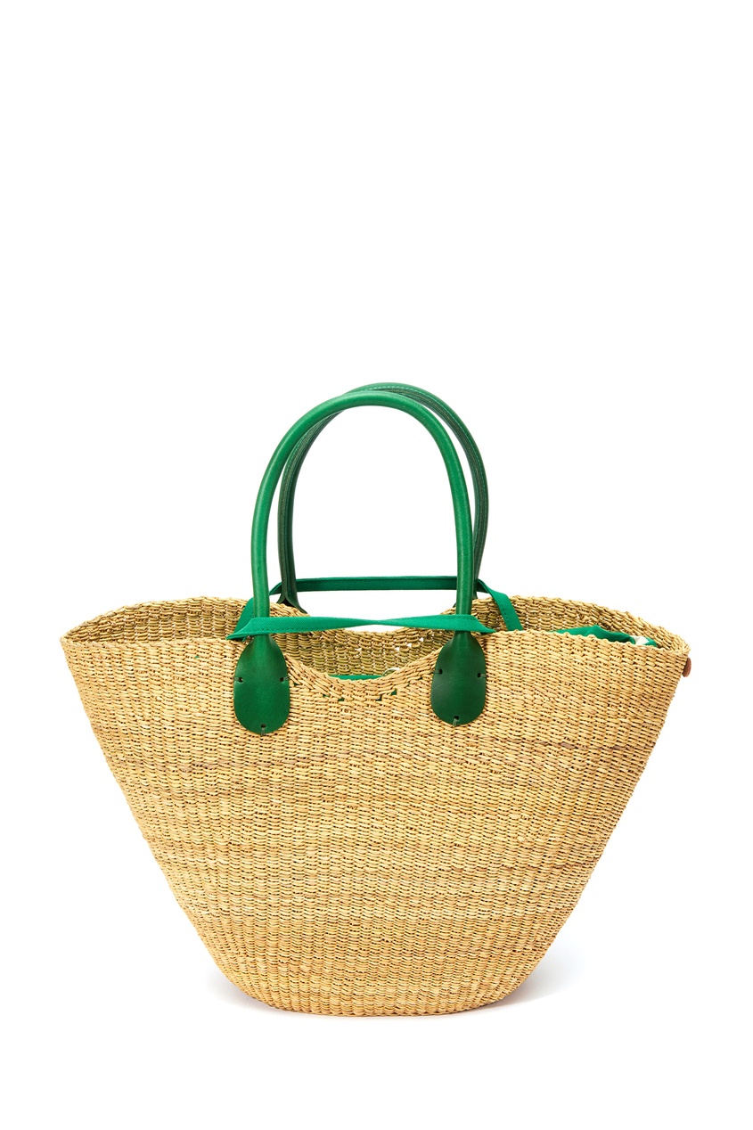 фото Плетеная сумка с зеленой отделкой corine muun