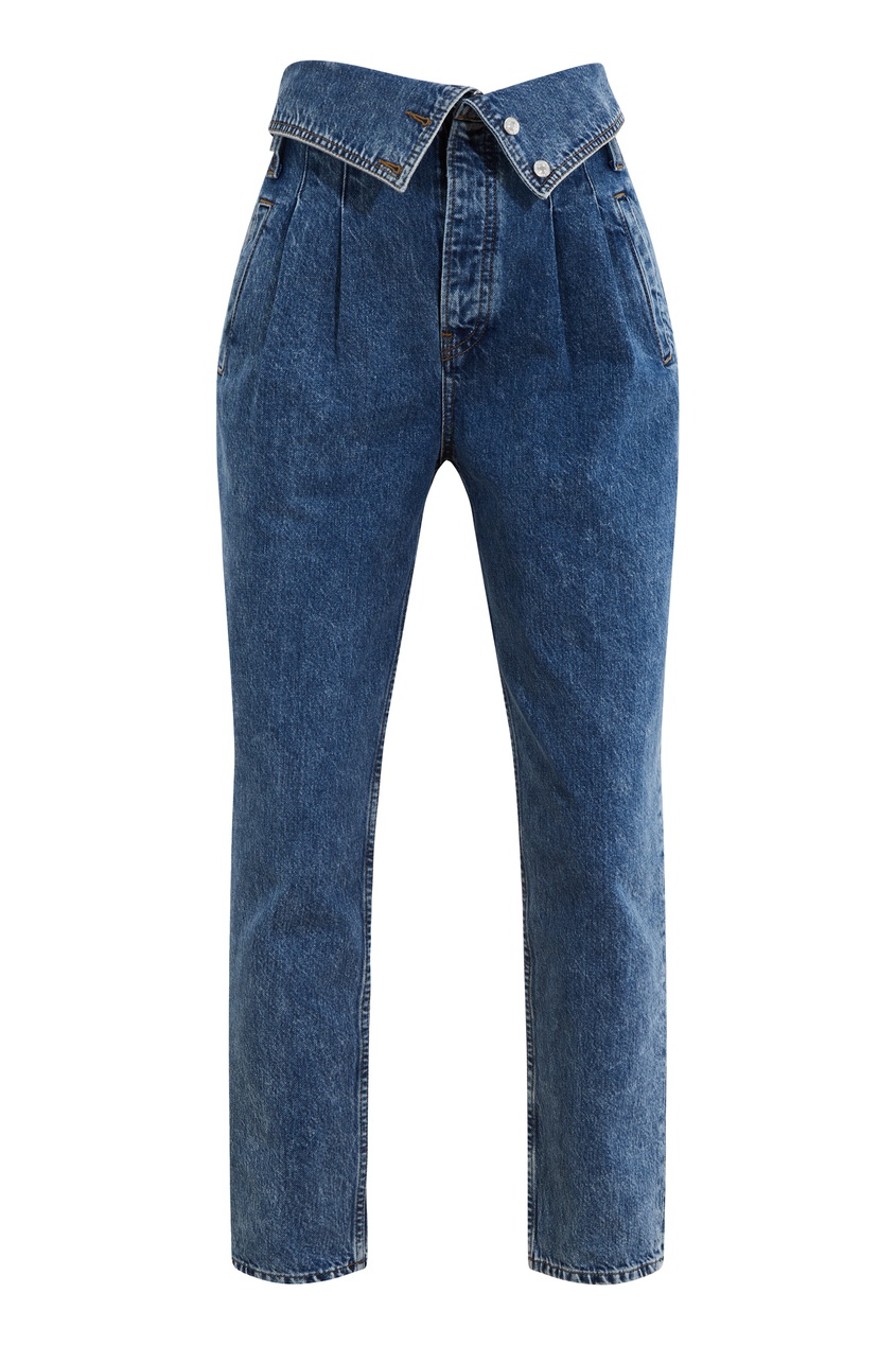 Синие джинсы с высокой талией Re/done синего цвета