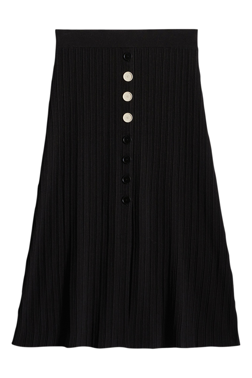 фото Черная трикотажная юбка на пуговицах claudie pierlot