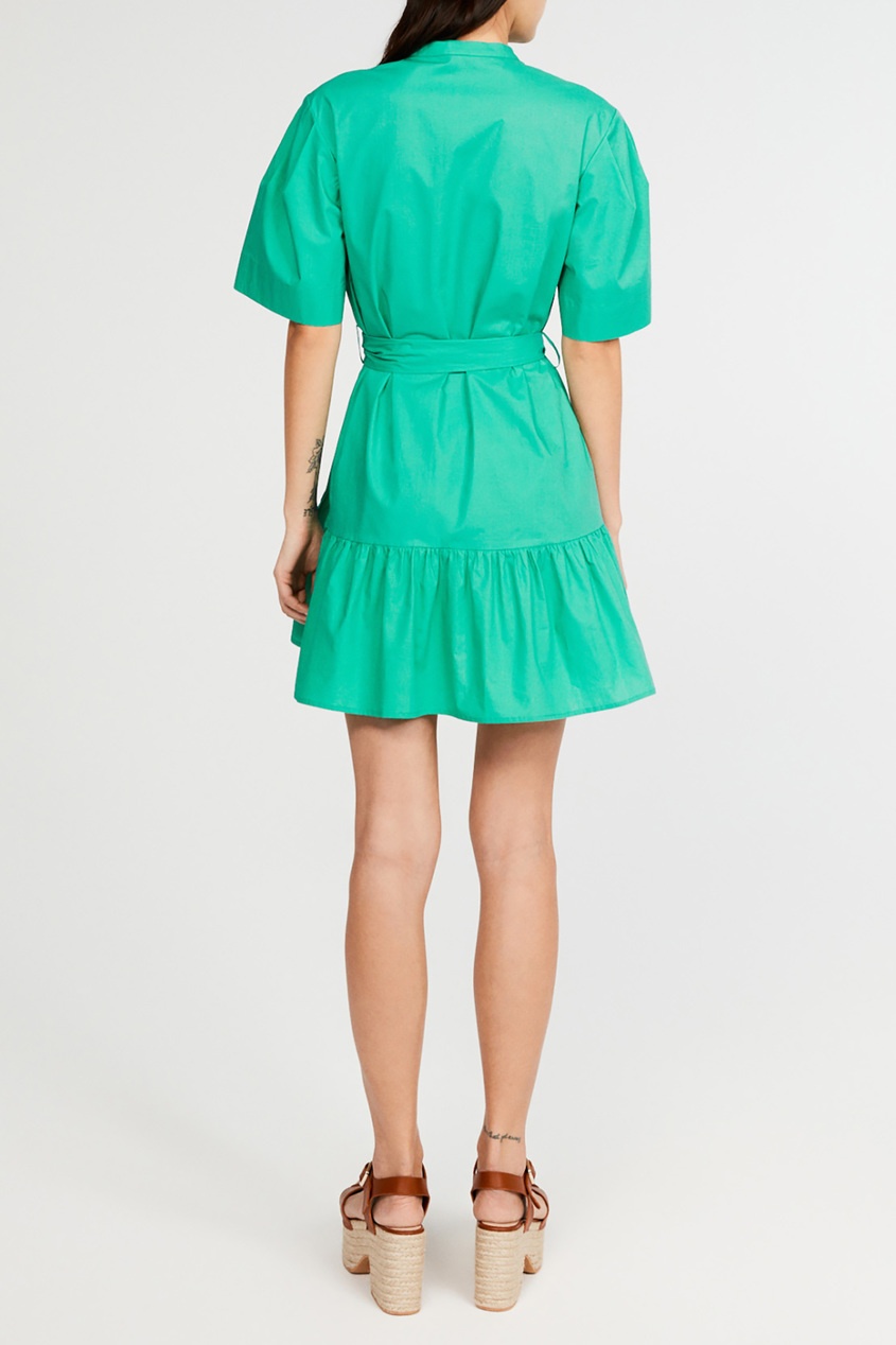 фото Зеленое хлопковое платье-мини claudie pierlot