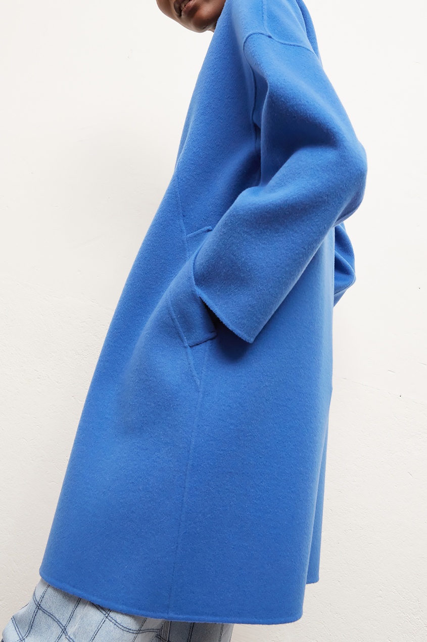 фото Синее шерстяное пальто raphaelle gerard darel