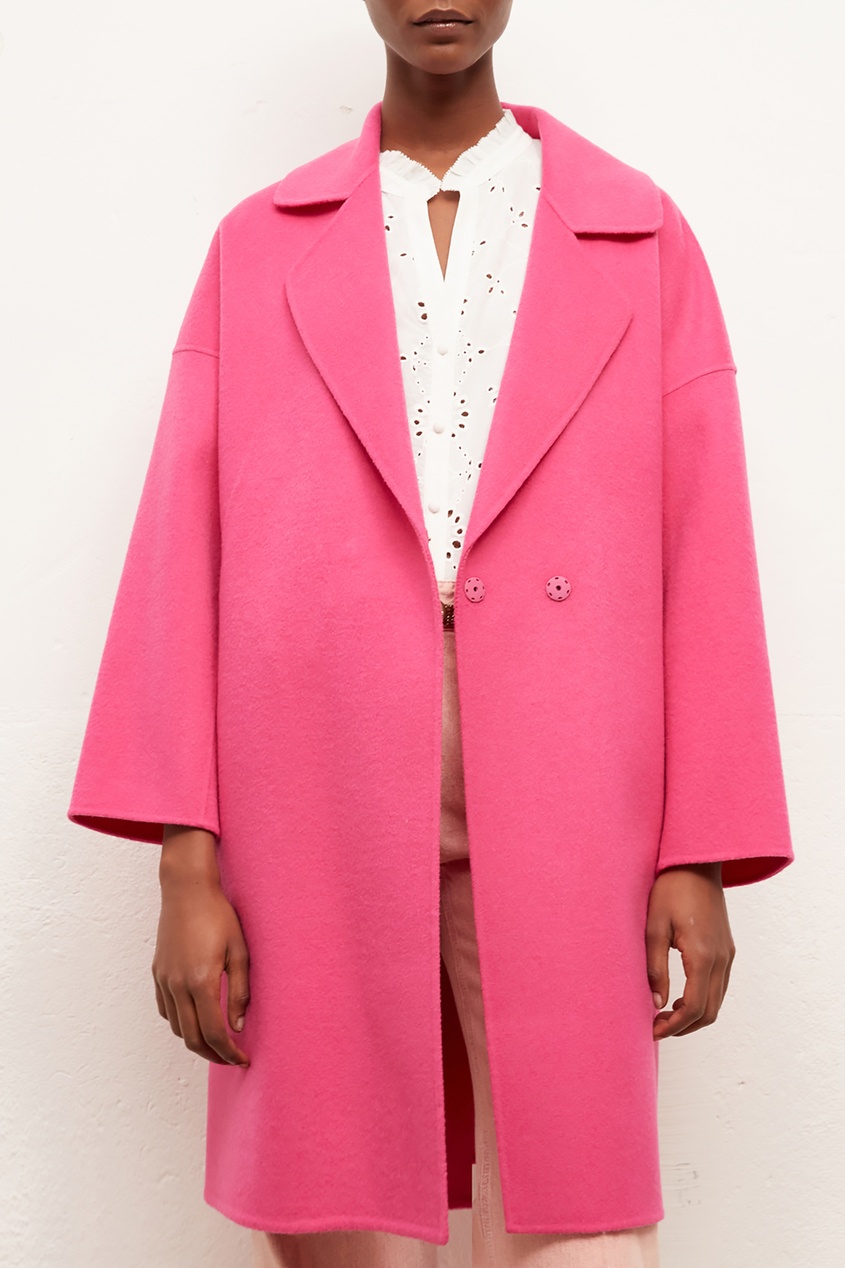 фото Розовое шерстяное пальто raphaelle gerard darel