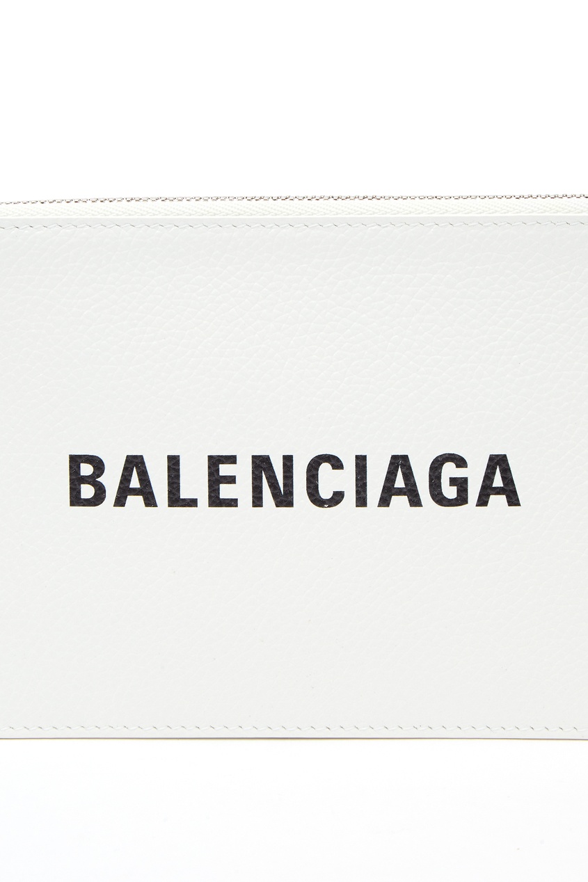 фото Кошелек из белой кожи с логотипом cash balenciaga
