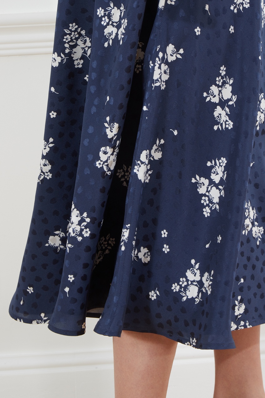 фото Синяя юбка с белым цветочным принтом alessandra rich