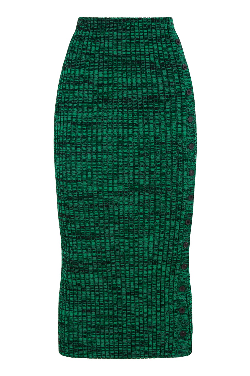 Зеленая трикотажная юбка