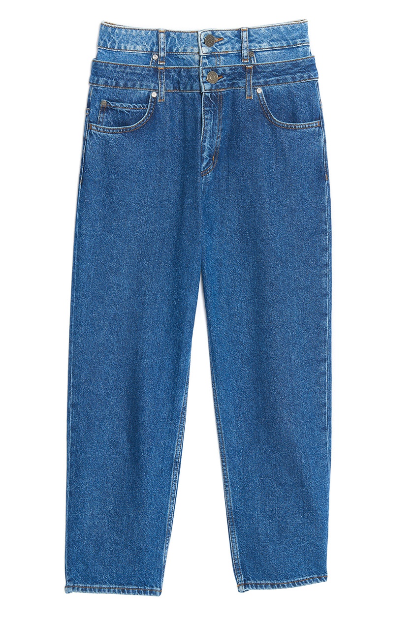 Синие укороченные джинсы