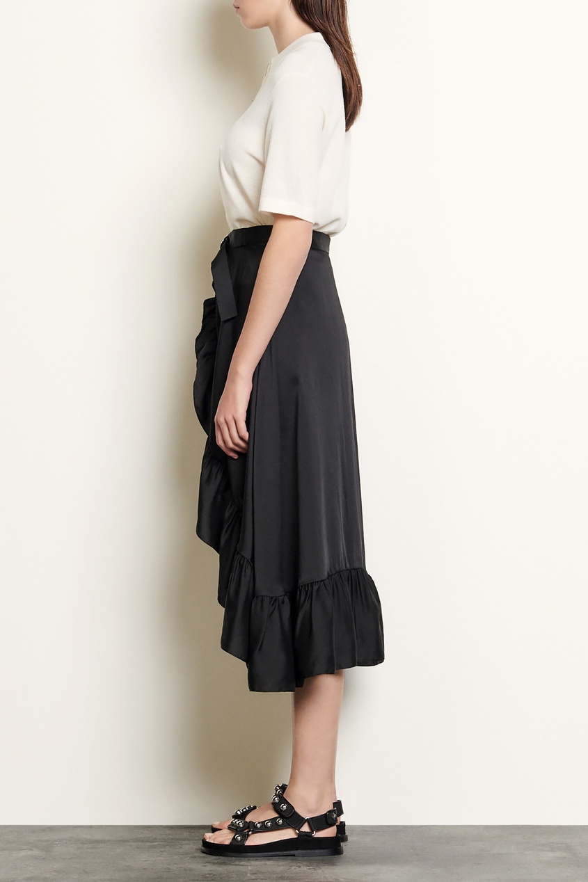 фото Черная юбка с оборками sandro