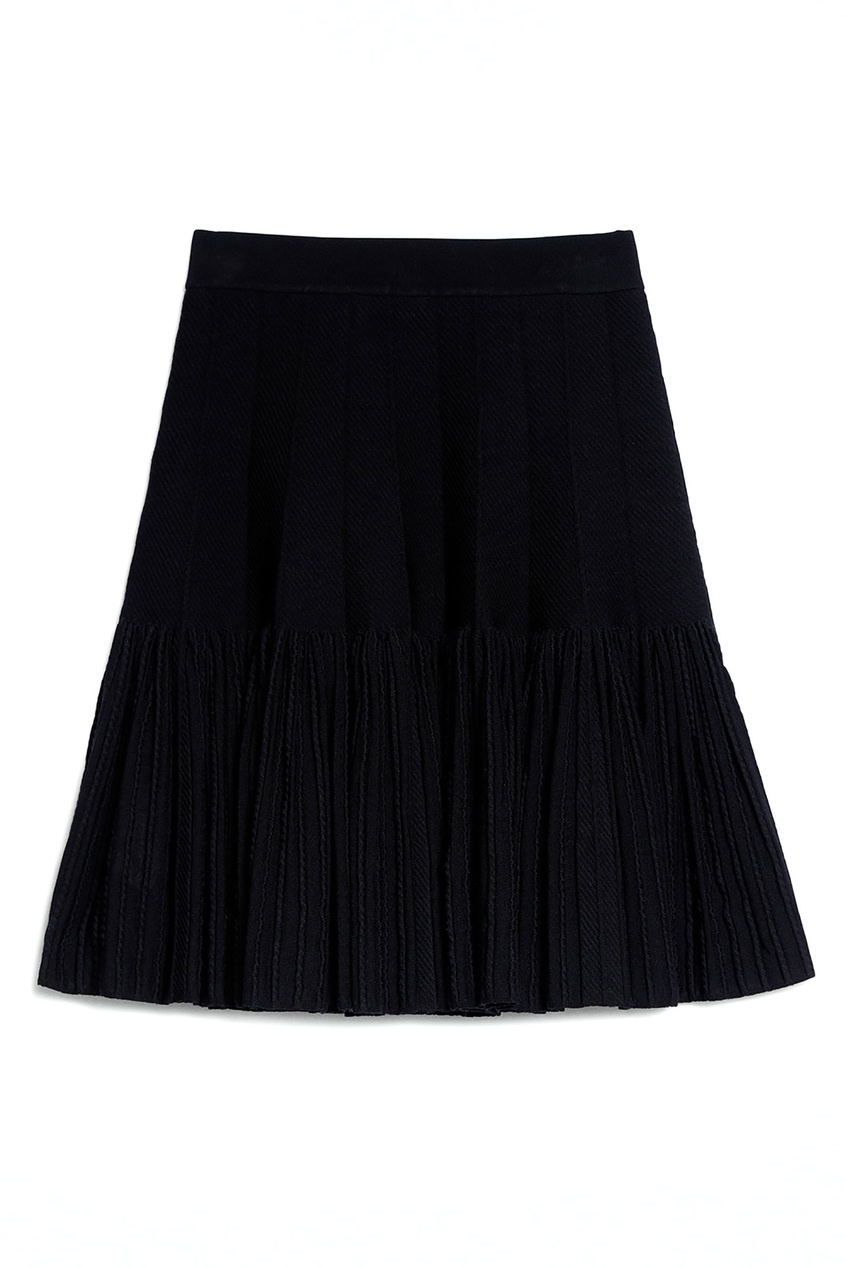 фото Черная трикотажная юбка с плиссировкой sandro