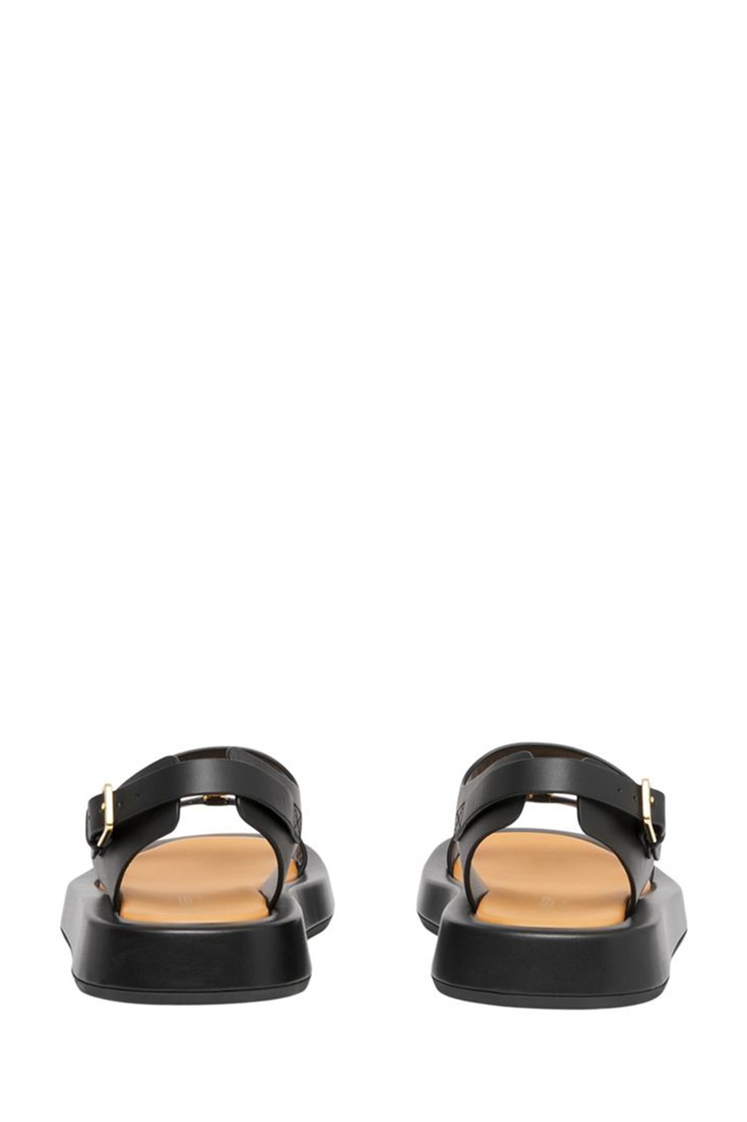 фото Черные кожаные сандалии burberry