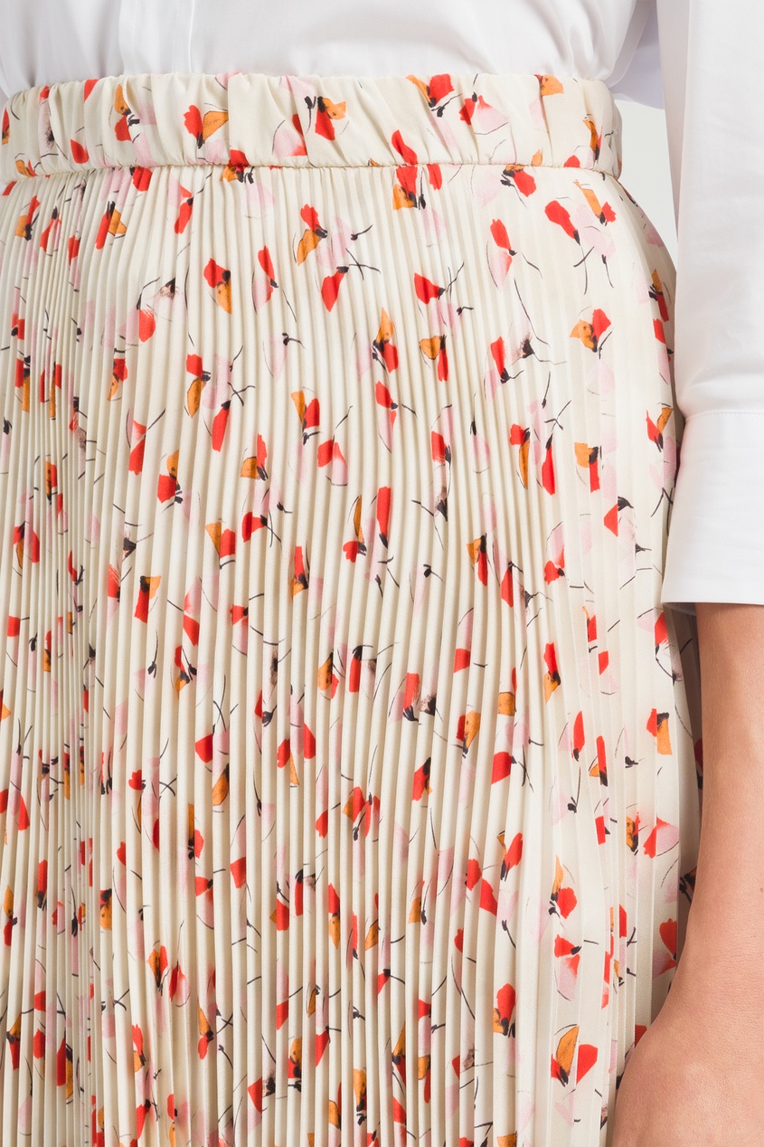 фото Плиссированная юбка с цветочным принтом prada