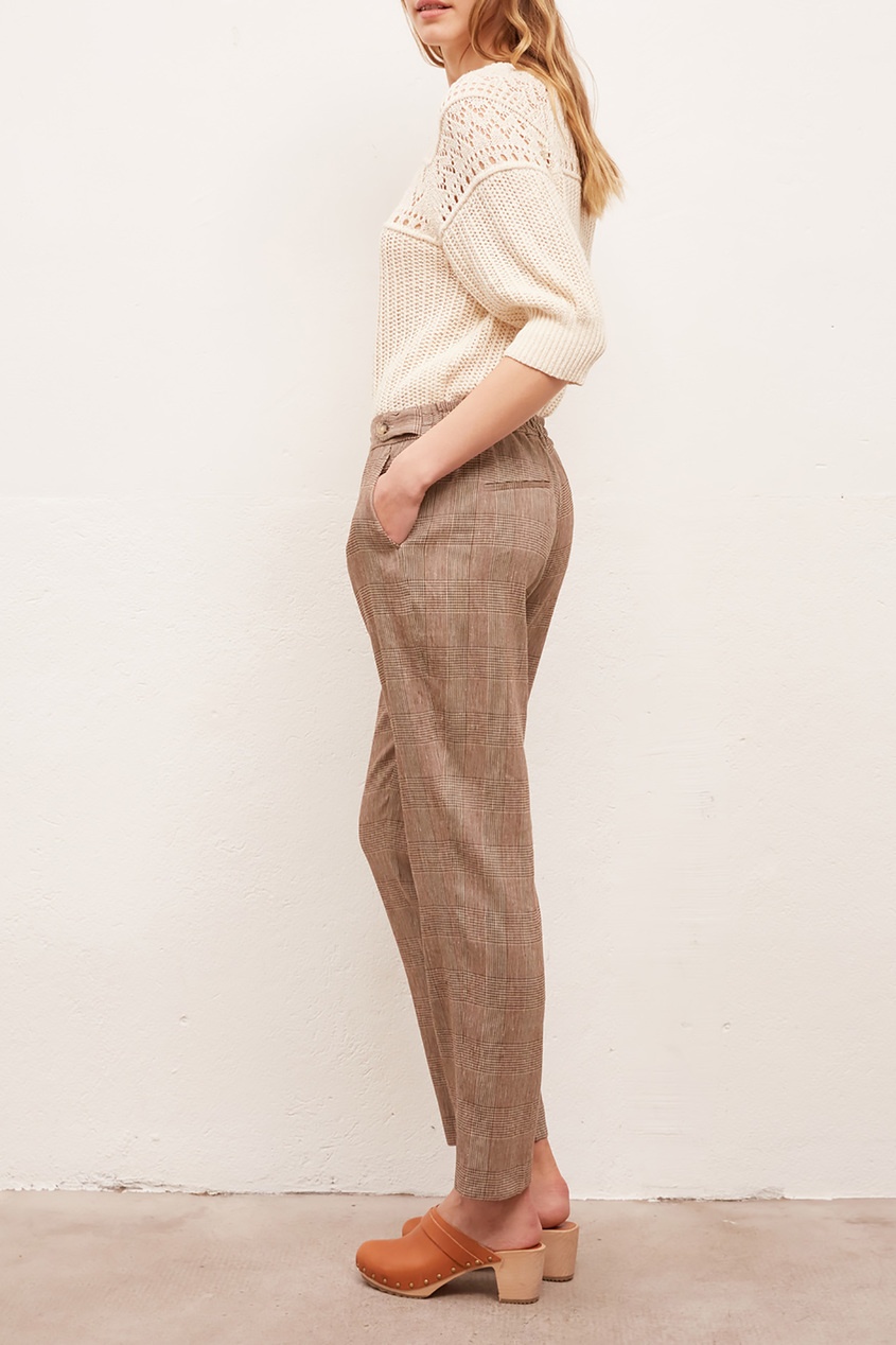 фото Прямые коричневые брюки из льна gerard darel