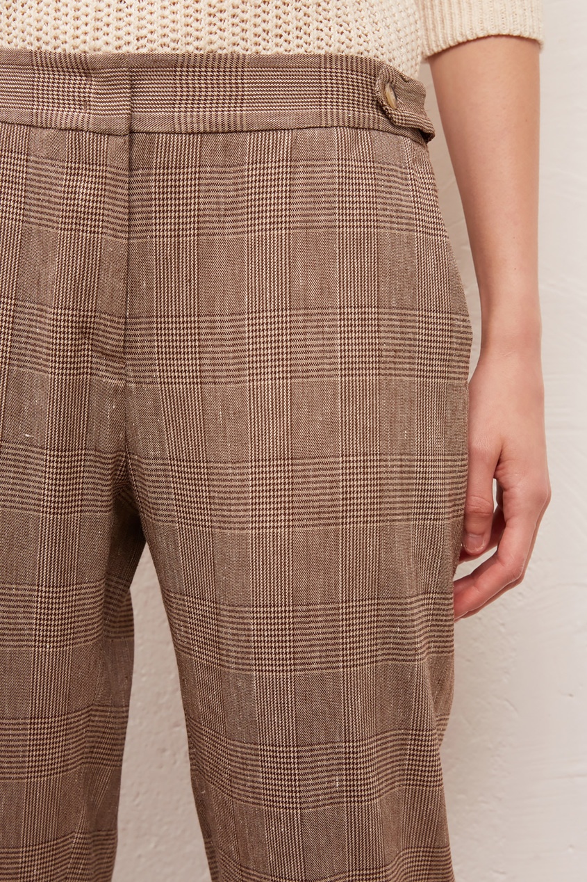 фото Прямые коричневые брюки из льна gerard darel