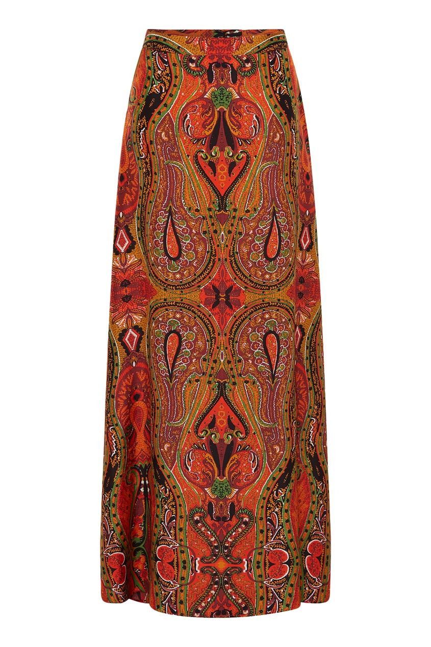 фото Шелковая юбка с абстрактным принтом lalia gerard darel