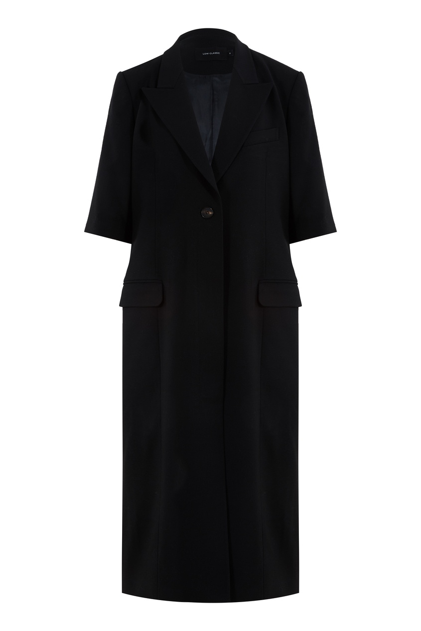 фото Черное легкое пальто из шерсти low classic