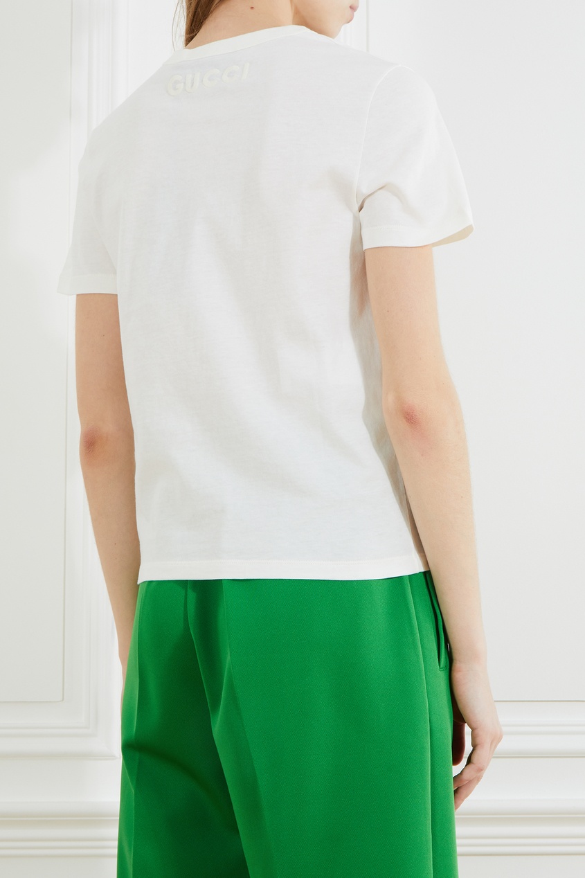 фото Хлопковая футболка с принтом в виде гороха gucci