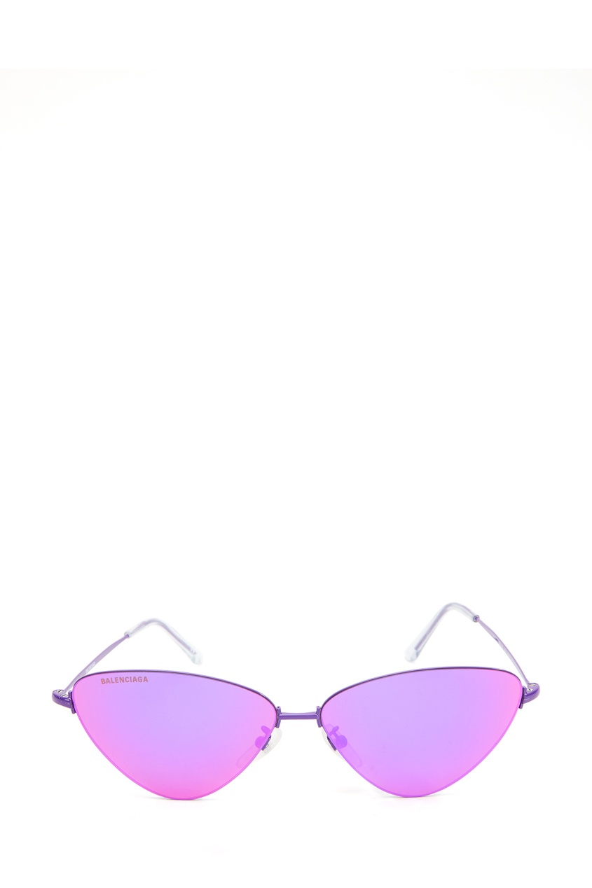фото Пурпурные солнцезащитные очки в металлической оправе balenciaga