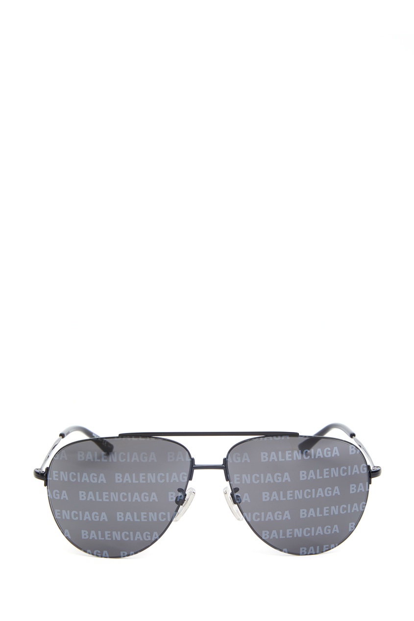 фото Черные солнцезащитные очки-авиаторы balenciaga