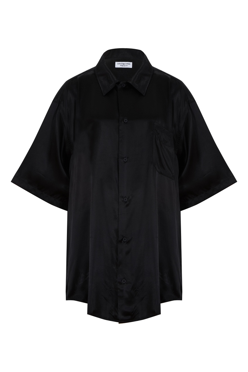 Черная объемная рубашка Balenciaga черного цвета