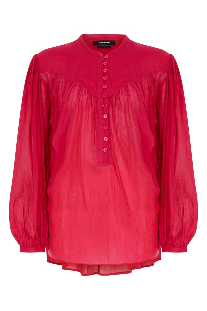 Блузка цвета фуксия из хлопка и шелка Kiledia Isabel Marant цвета фуксия