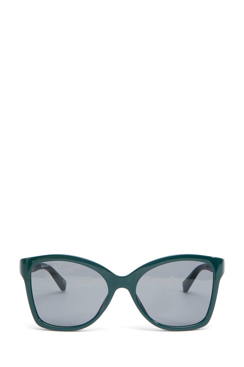 фото Солнцезащитные очки в темно-зеленой оправе balenciaga