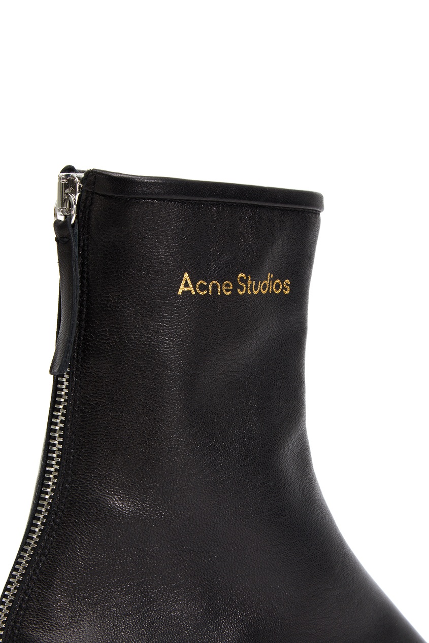 фото Черные кожаные полусапоги с логотипом acne studios