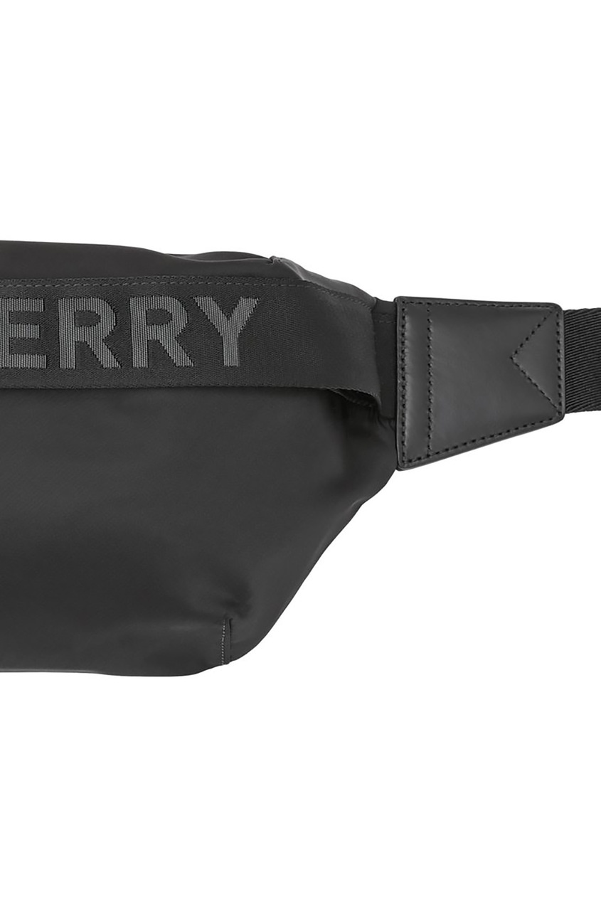 фото Черная тканевая поясная сумка burberry