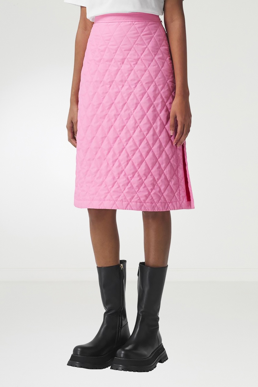 фото Розовая стеганная юбка burberry
