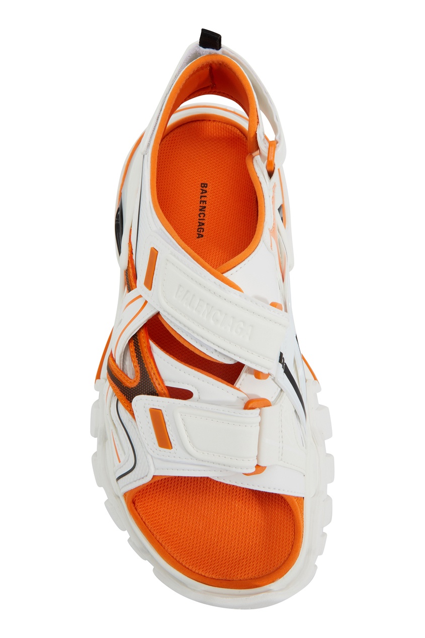 фото Бело-оранжевые спортивные сандалии balenciaga