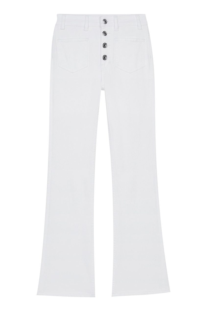 Белые расклешенные джинсы