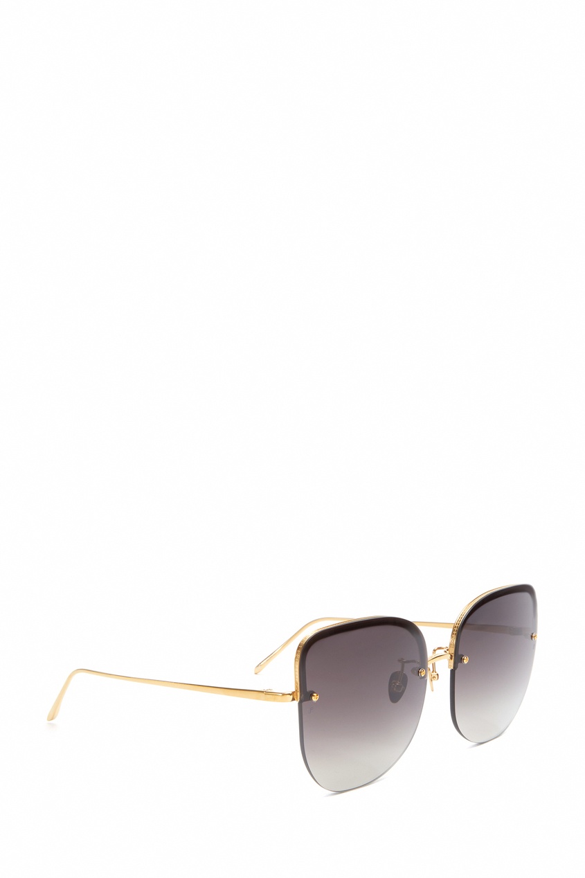фото Серо-золотые солнцезащитные очки loni linda farrow