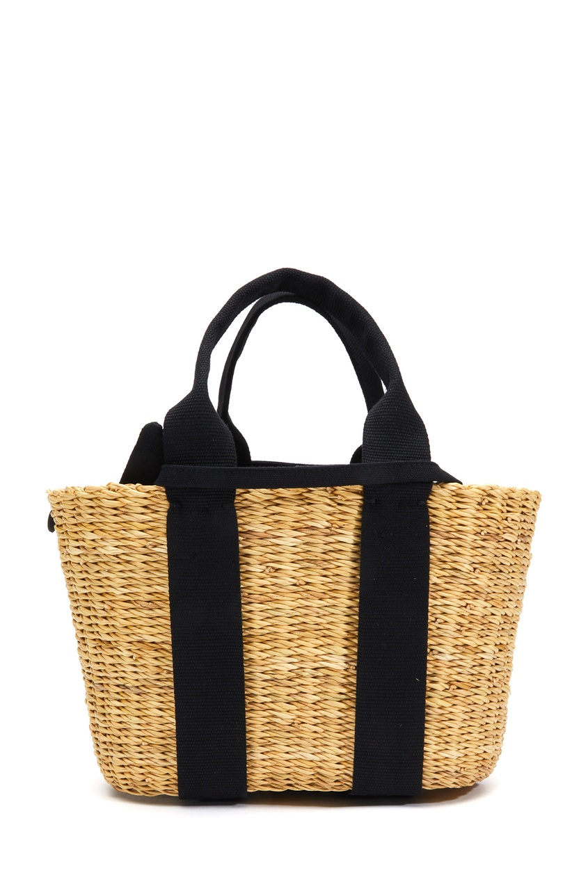 фото Плетеная сумка с черной отделкой mini caba muun