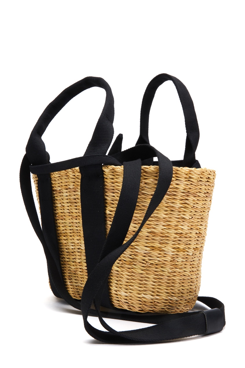 фото Плетеная сумка с черной отделкой mini caba muun