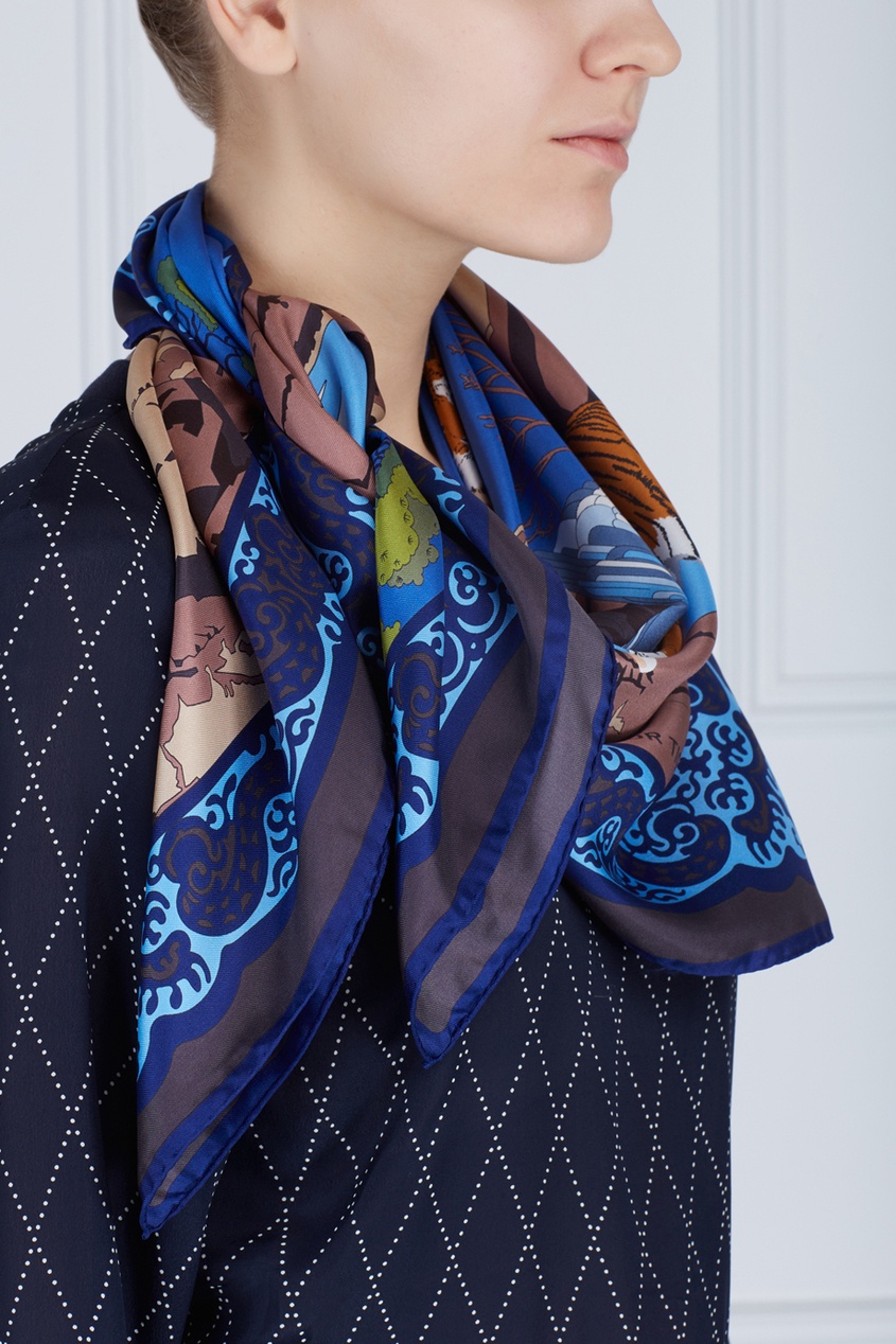 

Шелковый платок, Синий, Шелковый платок