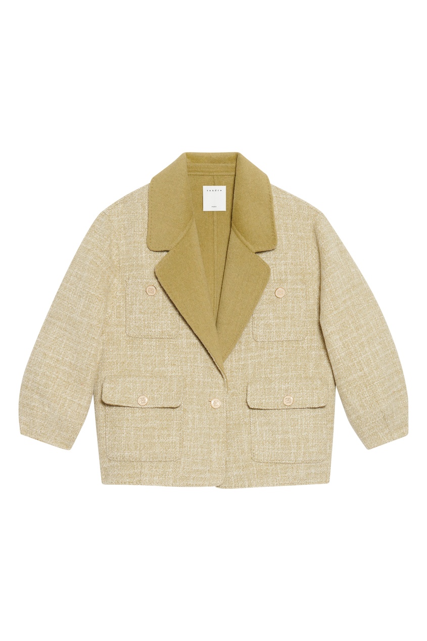 

Зеленый жакет с накладными карманами