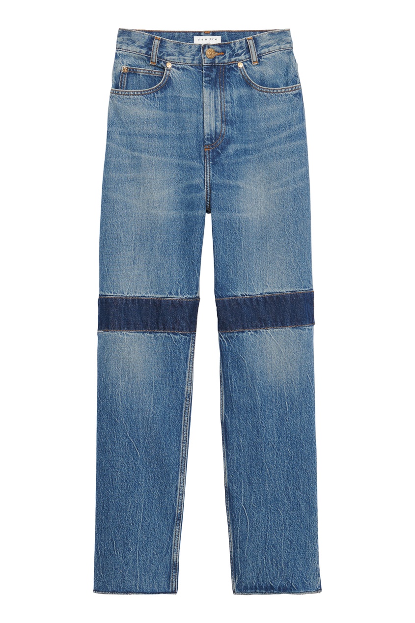 фото Синие джинсы с вставками sandro