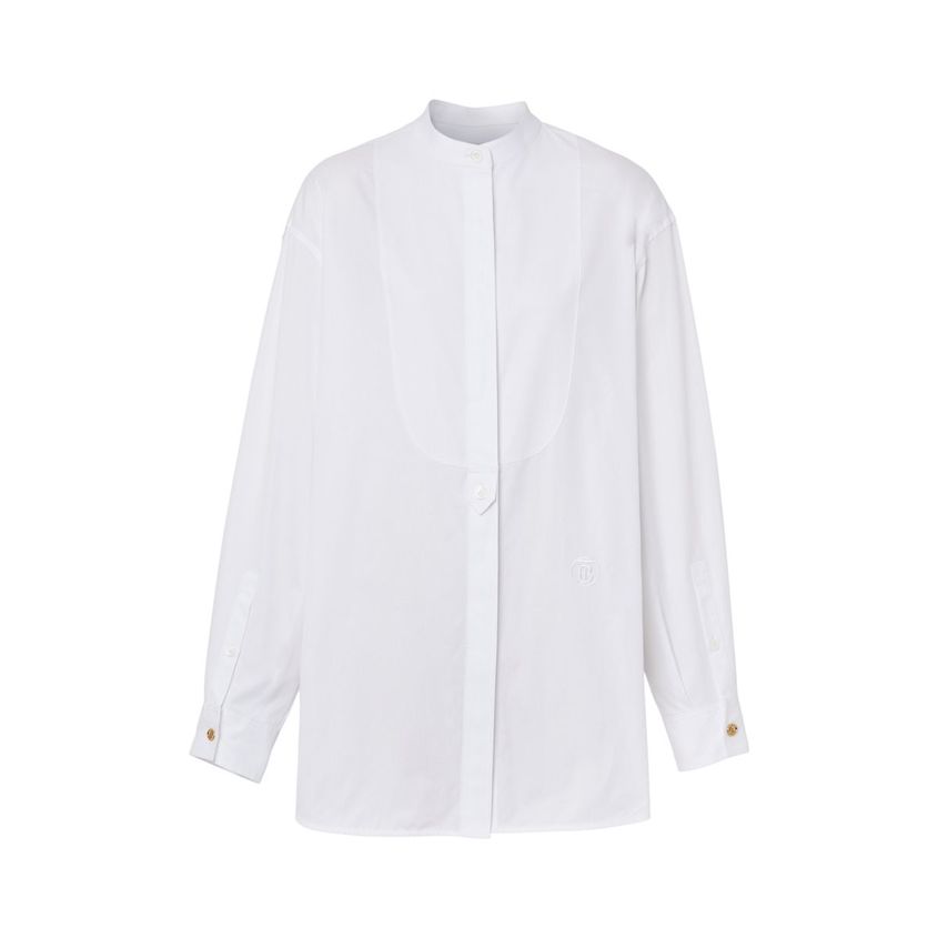 Белая рубашка оверсайз Burberry белого цвета