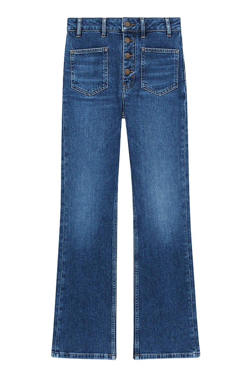 фото Синие расклешенные джинсы на пуговицах maje
