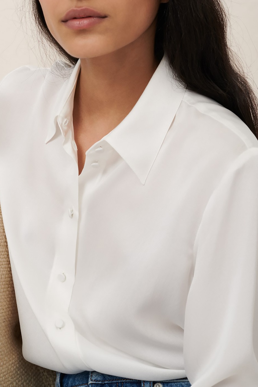 фото Белая рубашка из шелка maje